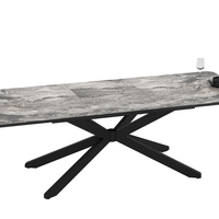 Трапезна маса MONA разтегателна - черен мрамор/черно