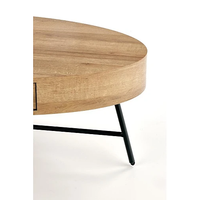 Холна маса CAROLINA елипса с чекмедже - златен дъб/черно