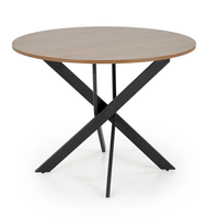 Трапезна маса EDGAR кръгла - орех/черно