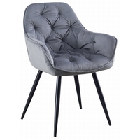 Трапезен стол К-339 - светлосиво/черно