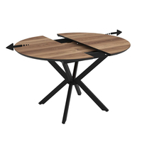 Трапезна маса DOBOK разтегателна - орех/черно