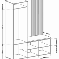 Портманто CALI Дъб артисан/черно