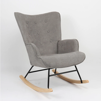 Люлеещ фотьойл ELIOT - сиво/натурално