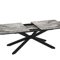 Трапезна маса MONA разтегателна - черен мрамор/черно