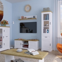 Витрина RIVA WIT NIS 2D1W1S - бяло/дъб харбор