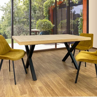 Трапезна маса XARIS разтегателна - дъб хикори натур/черно