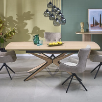 Трапезна маса JAMES разтегателна - натурално/черно