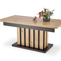 Холна маса BARETTI - разтегателна - дъб артисан/черно