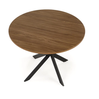 Трапезна маса EDGAR кръгла - орех/черно