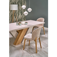 Трапезна маса BRANDON разтегателна - кашмир/дъб кремона