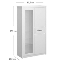 Витрина ниска ERDEN WIT 2D1W1S бяло