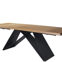 Трапезна маса GRIGOR разтегателна - орех/черно