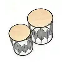 Комплект 2 холни маси FOLLA кръгли - 2 цвята