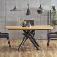 Трапезна маса DERRICK разтегателна - натурален дъб/черно