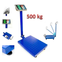 Електронен кантар 500 кг с акумулатор и метална платформа от вълнообразна ламарина, сгъваемо рамо
