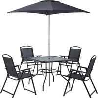 Градински комплект 4 стола, маса и чадър