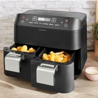 Фритюрник с горещ въздух MAXXMEE двойна Кошница,7,6литра 2400W черен