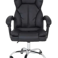 Офис стол Parma, имитация на кожа, черен