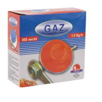 Газов регулатор с часовник и ключ за цилиндър, дебит 1,5 кг/ч, налягане 30 mbar, стандартна резба, съвместим с пропан-бутан, безопасен, издръжлив, лесен за монтаж, идеален за печка, барбекю и къмпинг