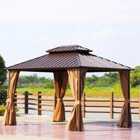 Градинска пергола с алуминиева конструкция двоен покрив