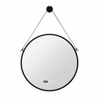 LED огледало Ф60 Черна стоманена рамка