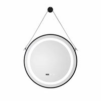 LED огледало Ф60 с черна рамка