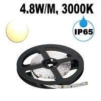 LED лента, 4.8W/m, 3000K, 12V DC, SMD2835, 60 LEDs/m, IP65