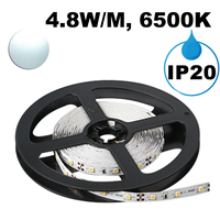 LED ЛЕНТА, 4.8W/M, 6500K, 12V DC, SMD2835, 60 LEDS/M, IP20