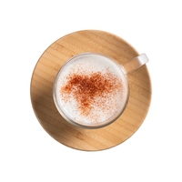 Чаша за чай/капучино с двойно дъно с бамбукова чинийка, 200 мл – 2 бр.