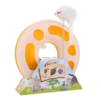 Забавна играчка за котка – пластмасов кръг с мишка и топче, 25 см