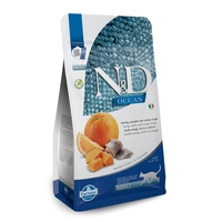 N&D Ocean Herring, Pumpkin & Orange Adult Cat – суха храна без зърнени култури за котки, с херинга, тиква и портокал