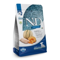 N&D Ocean Codfish, Pumpkin & Cantaloupe Melon Puppy MINI – суха храна без зърнени култури за подрастващи кученца от дребни породи, с риба треска, тиква и пъпеш