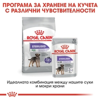 ROYAL CANIN® CCN MINI STERILISED за кастрирани кучета в зряла възраст от дребни породи (от 1 до 10 кг) - над 10 месеца - кучета със склонност към натрупване на наднормено тегло