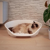 Пластмасово легло с дюшече бяло 61х45х21 см Ferplast SIESTA DELUXE 4 WHITE