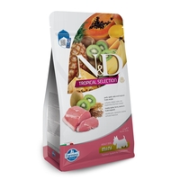 N&D Tropical Selection Dog Adult MINI Pork and Tropical fruits – суха храна за кучета над 1 година от дребни породи, със свинско, спелта, овес и тропически плодове