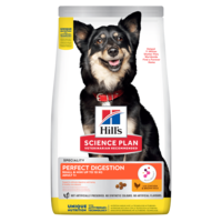 Hill's Science Plan Perfect Digestion Small&Mini Adult Dog 1+ с пилешко и кафяв ориз – Пълноценна суха храна за кучета от малки и мини породи (до 10кг) от 1 до 6г., с ActivBiome+ за отлично храносмилане и здравословен чревен микробиом