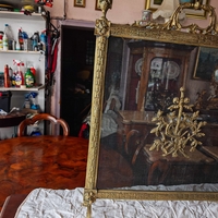 Антикварен параван за камина Луи 15