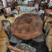 Бароков трапезен комплект маса с шест стола