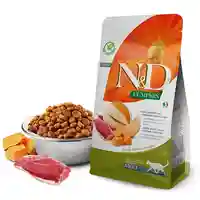 N&D Pumpkin Duck & Cantaloupe Cat Adult – храна за котки над 1 година с патешко, тиква и пъпеш, 300 g / 1.5 kg / 5 kg