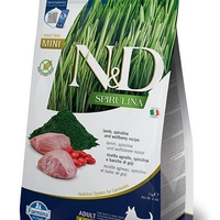 N&D Spirulina Lamb Adult Mini – Храна за кучета от мини породи с агнешко, спирулина и годжи бери 2 кг