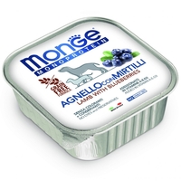 Monge Dog Monoprotein Adult Fruit Pate Lamb & Blueberries – пастет за кучета в зряла възраст с агнешко и боровинки, 150 g