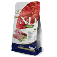 N&D Quinoa Weight Management Lamb Cat Adult – храна за котки над 1 година за контрол на теглото, с агнешко, киноа, броколи и аспержи, 300 g / 1.5 kg / 5 kg
