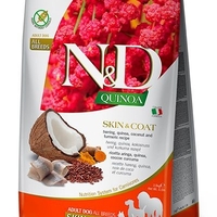 N&D Quinoa Skin & Coat Herring Adult All Breeds – храна за кучета за кожа и козина, с херинга, за всички породи, 2.5 kg