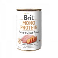 Brit Mono Protein Turkey and Sweet Potato - монопротеинова консерва за кучета с пуешко месо и сладки картофи 400 гр