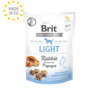Brit Care Dog Functional Snack Light Rabbit със заешко месо , подпомага контрола на теглото, обогатен с папая, без зърнени култури и картофи