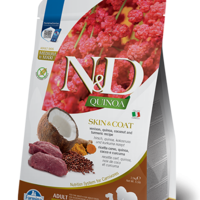 N&D Quinoa Skin & Coat Venison Adult Medium & Maxi – храна за кучета за кожа и козина, с вкус еленско, за средни и големи породи, 2.5 kg / 7 kg