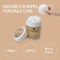 Naturé Eye Wipes – мокри кърпички за почистване на очи за кучета и котки, 120 бр