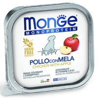 Monge Dog Monoprotein Puppy Fruit Pate Chicken & Apple – пастет за подрастващи кучета с пилешко и ябълка, 150 g