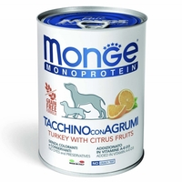 Monge DOG Monoprotein Adult Fruit Pate Turkey & Citrus Fruits – пастет с пуешко и цитрусови плодове, 400 g