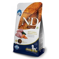 N&D Brown Dog Lamb Adult  Mini – Храна за кучета с кафява козина от мини породи ,с агнешко, спирулина и морков 2кг и 5кг